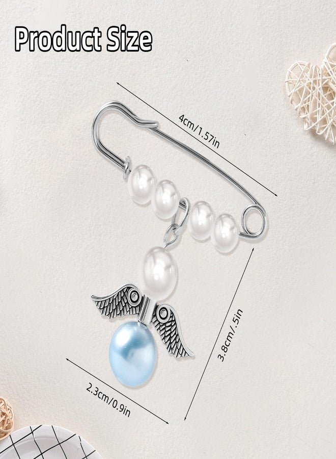 PLwelth Something Blue Gifts for Bride Something Blue Angel Memory Bouquet Charm Bridal Angel Bouquet Garter Charm from Mom Dad Grandma Guardian Angel Charms Memorial Gift for Bride on Wedding Day - Image 5